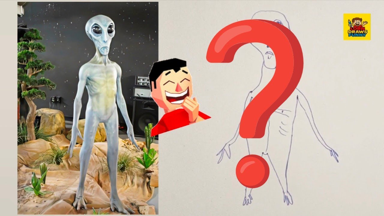 Draw Funny 🤣 Funny Alien Drawing 👽😂