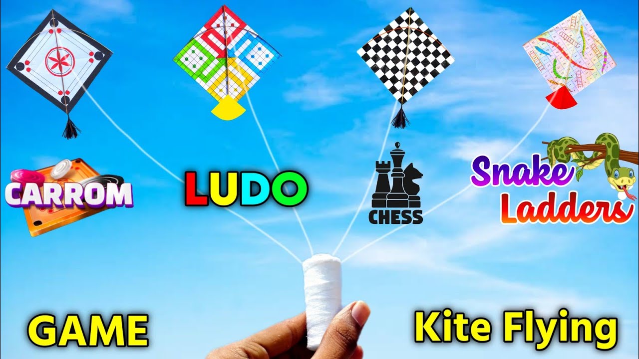 4 best Games kites | LUDO , Snake&Ladders , Chess , Carrom kite | how to make kite | patang bazi