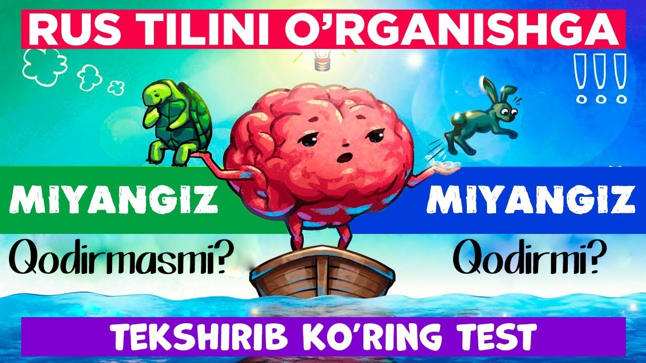 Rus tilini o'rganishga miyanggiz kuchi yetadimi? O'zinggizni tekshirib ko'ring. T E S T