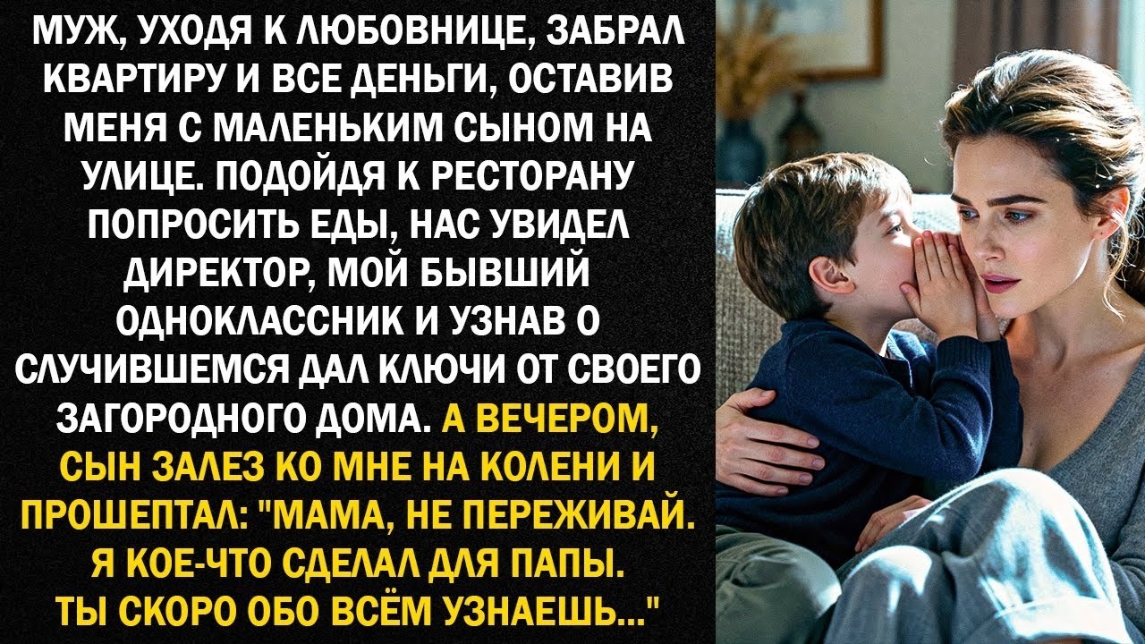 Муж, уходя к любовнице, забрал квартиру и все деньги, оставив меня с маленьким сыном на улице...