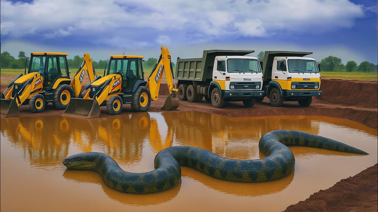 ‼️Jcb machine Backhoe Loading video || jcb work JCB at Work Mud Excavation Scene‼️