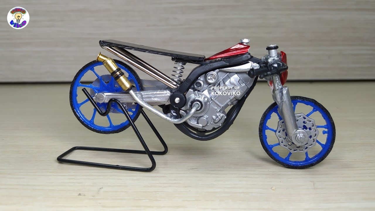 Tutorial Modifikasi Miniatur Motor Drag Trondol dari Motor trail metalik