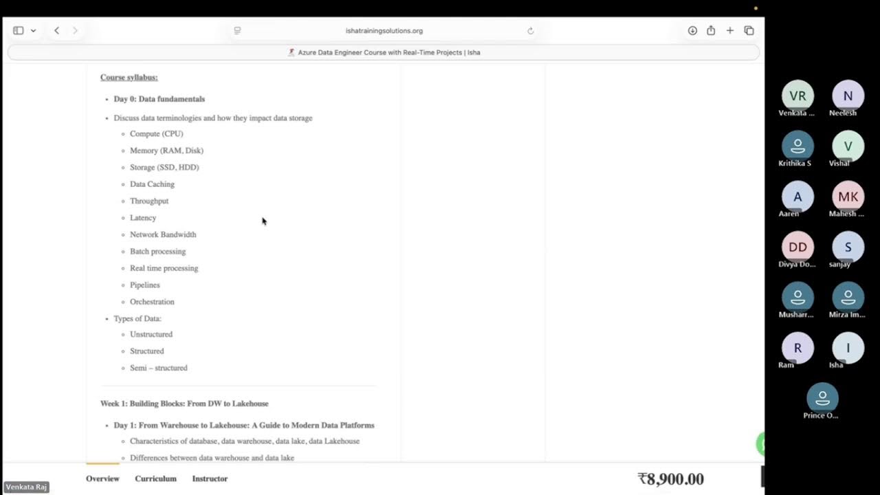 Azure Data Engineering Demo video