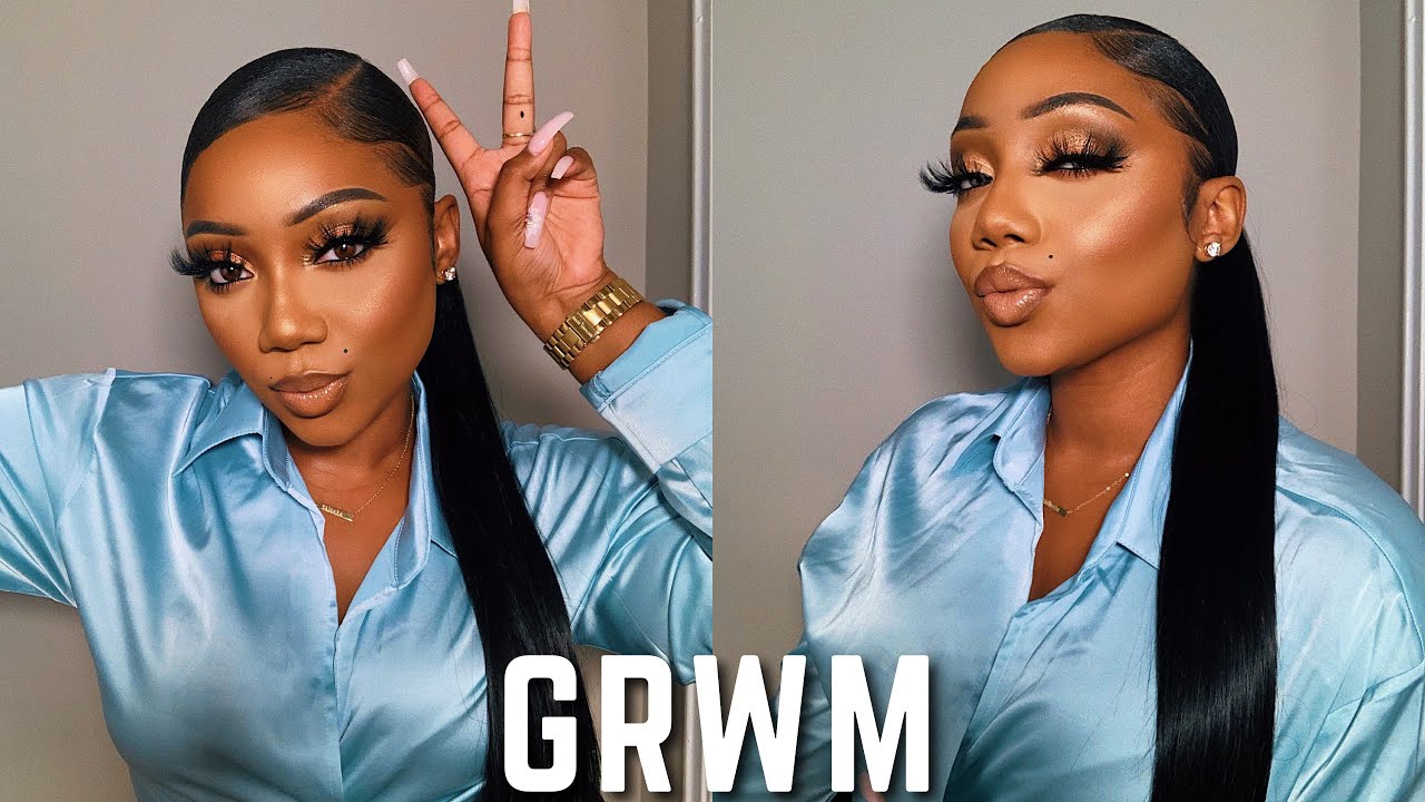 GRWM: Draw-string Ponytail and Makeup Look ft. Juvia’s Place palettes | Tamara Renaye