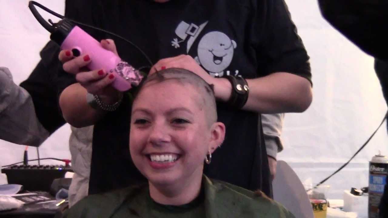 Laura Shaves Off Her Ponytails for Childhood Cancer - March 2013 - Napper Tandy's, NC