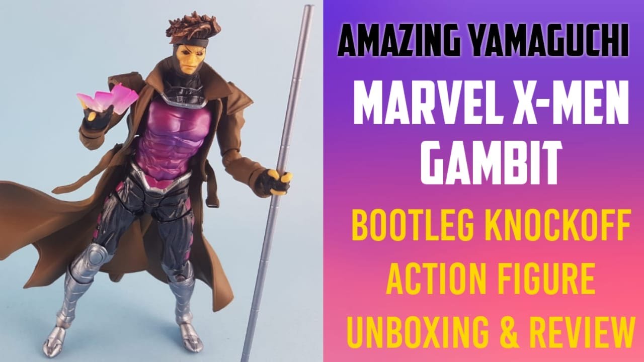 knockoff amazing yamaguchi  Gambit action figure unboxing/review bootleg  /knockoff