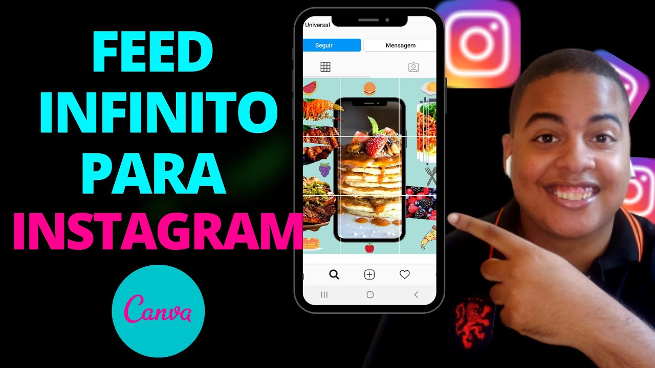 (Efeito Mosaico Instagram) Como fazer Feed Infinito Instagram Canva
