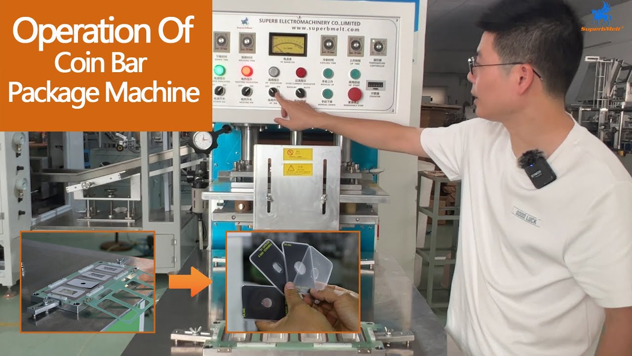 The operation of SuperbMelt coin bar package welding machine for packing gold silver coins and bars
