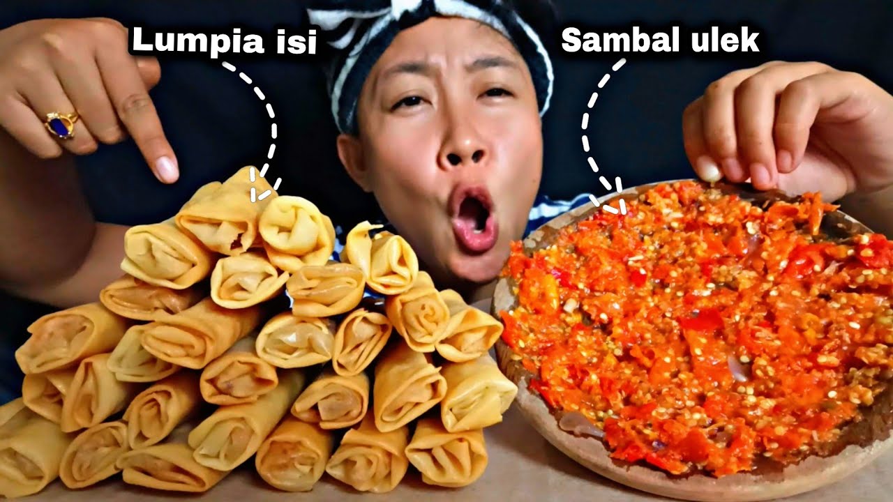 PULUHAN LUMPIA ISI PAKAI SAMBEL ULEK, TENGAH MALAM BIKIN CEMILAN .