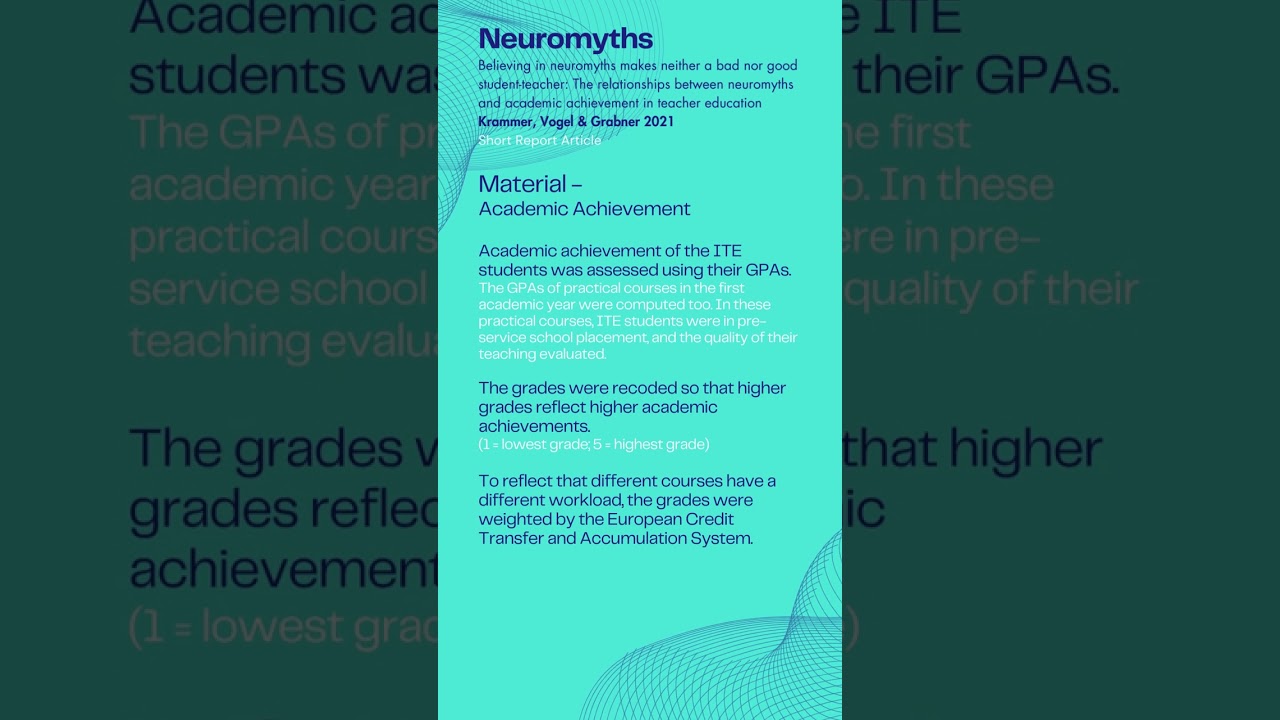 Neuromyths. The Relationship between neuromyths and academic achievement in teacher education