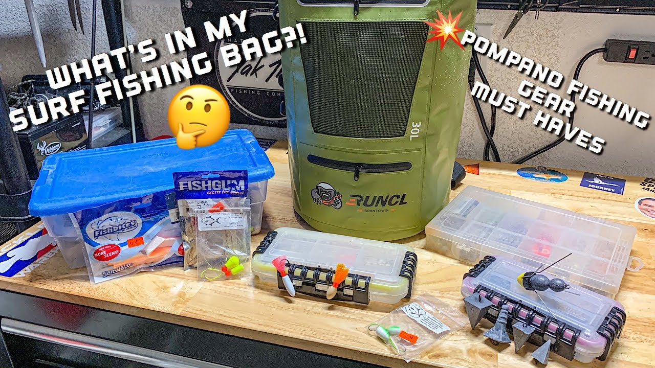 Whats in MY SURF FISHING TACKLE BOX? | RUNCL 30L DRYBAG | Alabama Gulf Coast Surf Fishing