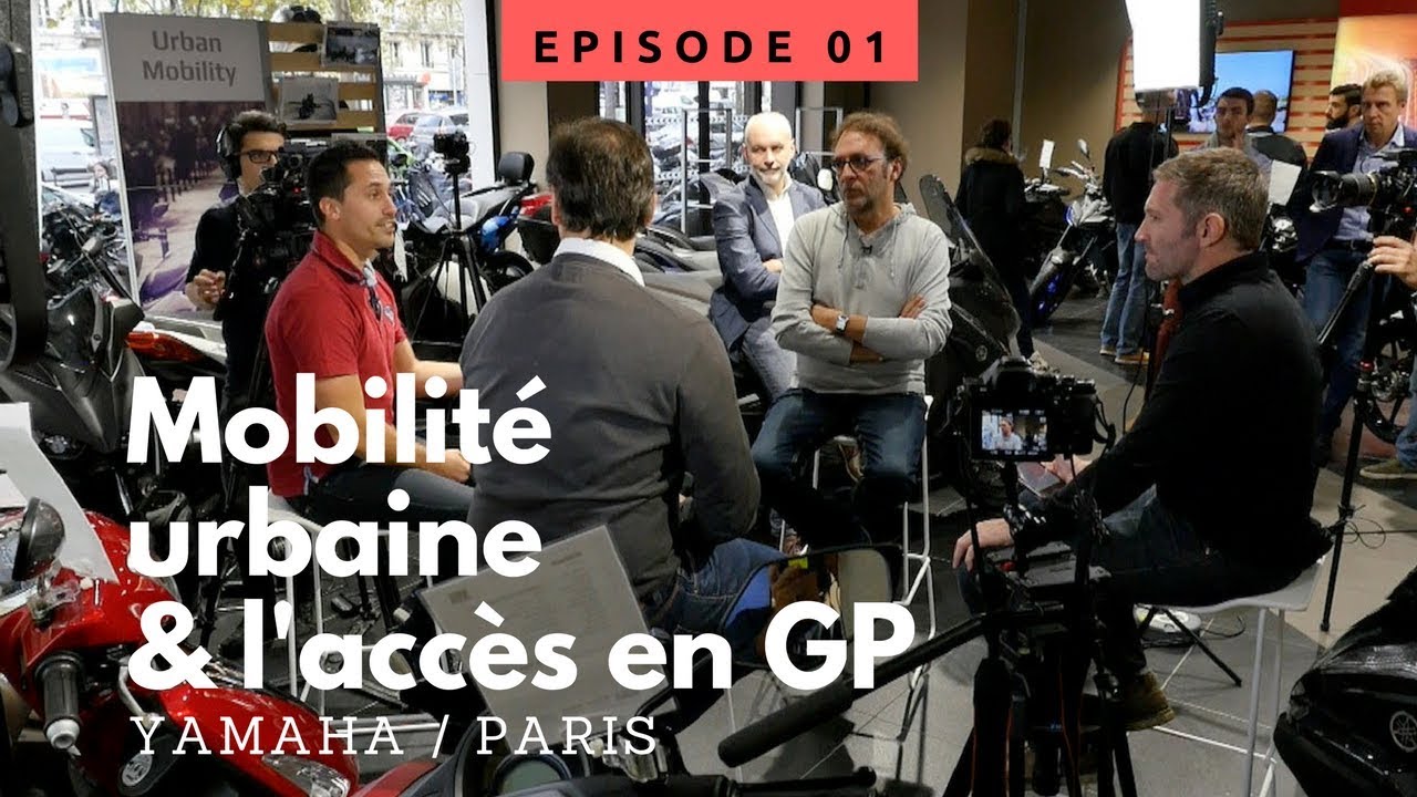 Ép.1 chez Yamaha Patrick Pons à Paris avec un débat sur la mobilité urbaine et l'accès aux GP