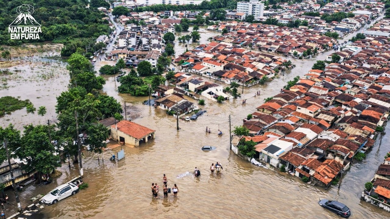 CAOS EM GUARATINGUET&Aacute; (SP): UM M&Ecirc;S DE CHUVA EM 2 HORAS.