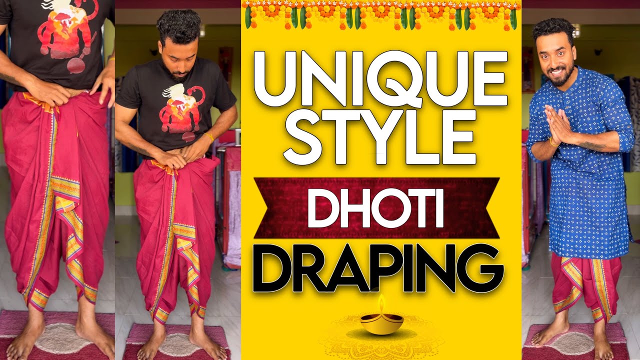 &hearts;️||UNIQUE STYLE DHOTI DRAPING || How to wear dhoti || #trending #dhoties #fashion #viralvideo