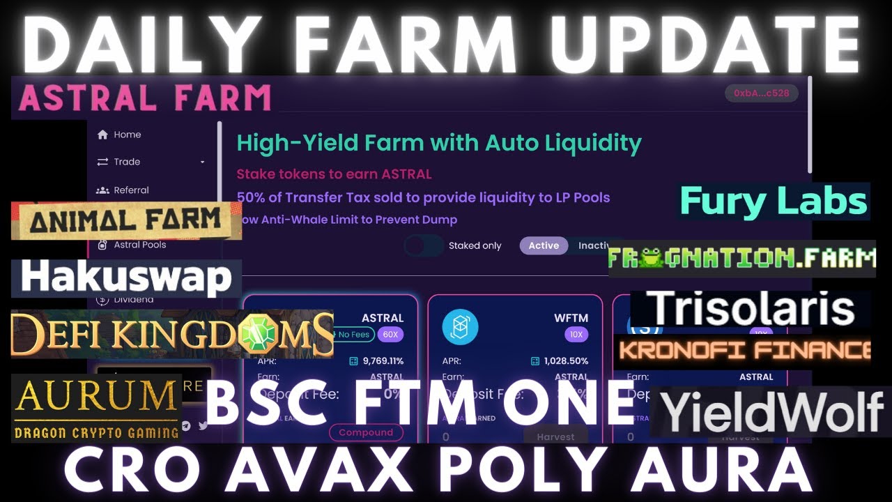 Daily Degen Farm Update | BSC-FTM-ONE-CRO-AVAX-POLY-AURA | New Farms and L2s