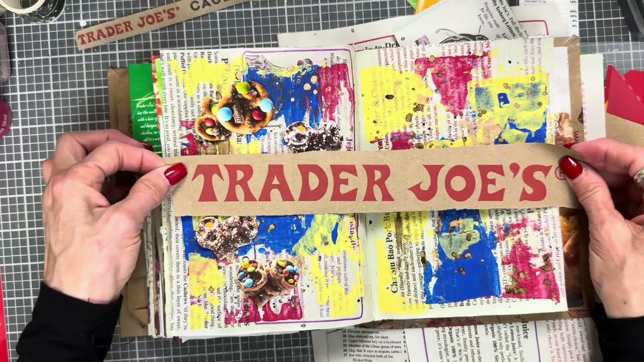 Trader Joe’s Junk Journal Part 25  #traderjoesfinds  #collageart  ⁨@drnmarketbydebbie⁩  #paperart
