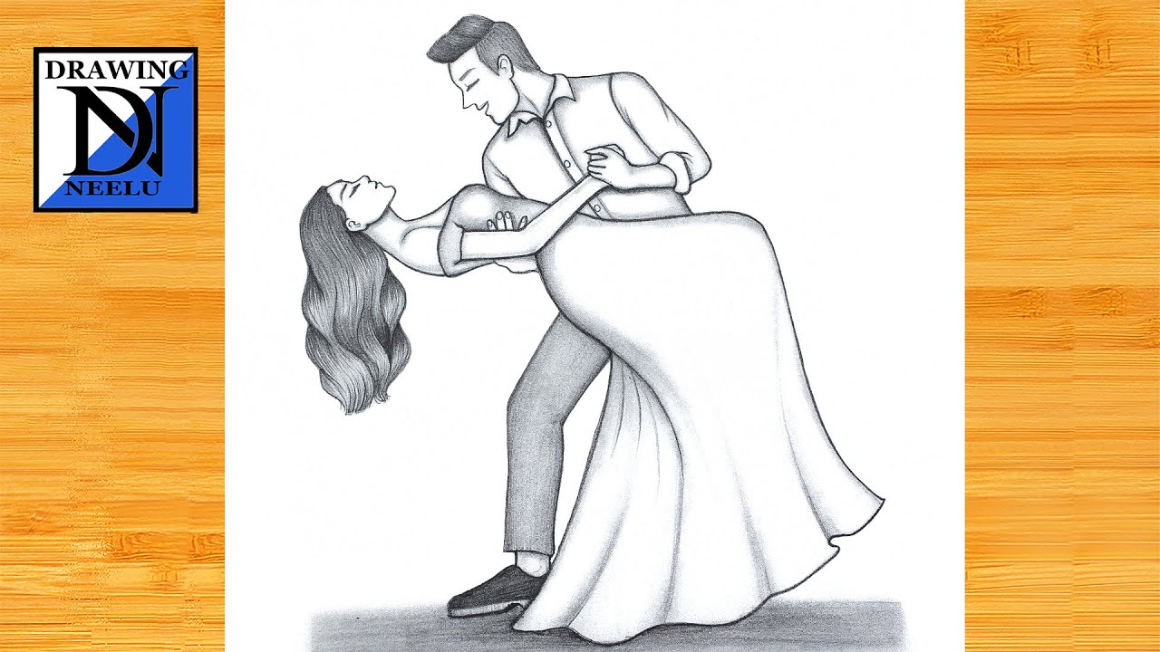 How to draw a Dancing Couple -Pencil sketch || Drawing easy for beginner || Couple sketch || Drawing