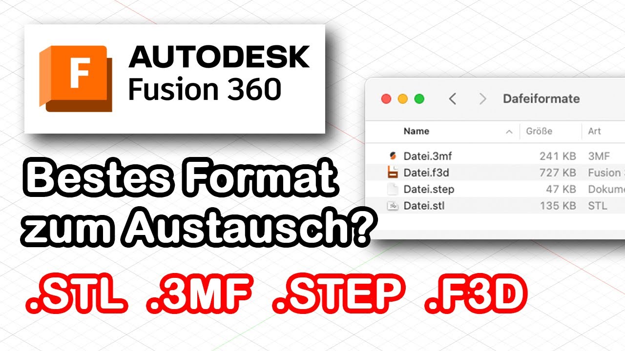 Dateiformate im CAD (.STL .3MF .STEP .F3D) - Welches ist das beste Austauschformat?