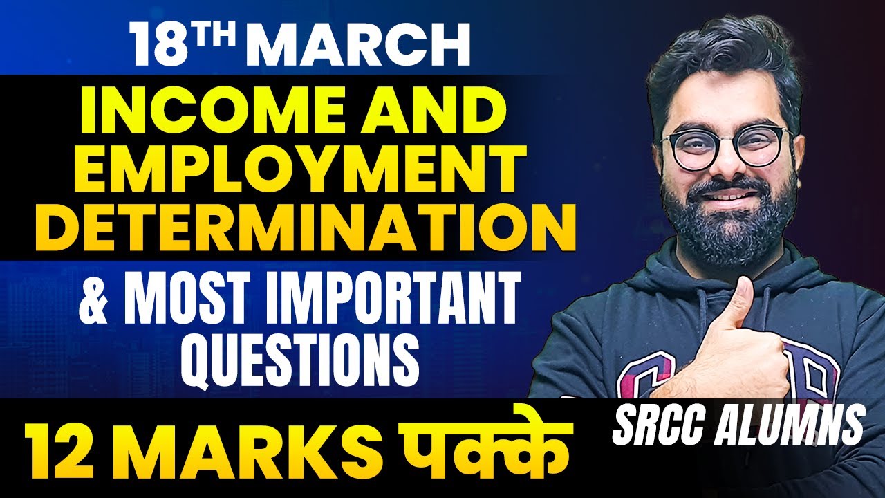 Income Determination (ONE SHOT + MOST IMPORTANT QUESTIONS) for Economics Board 2024🔥