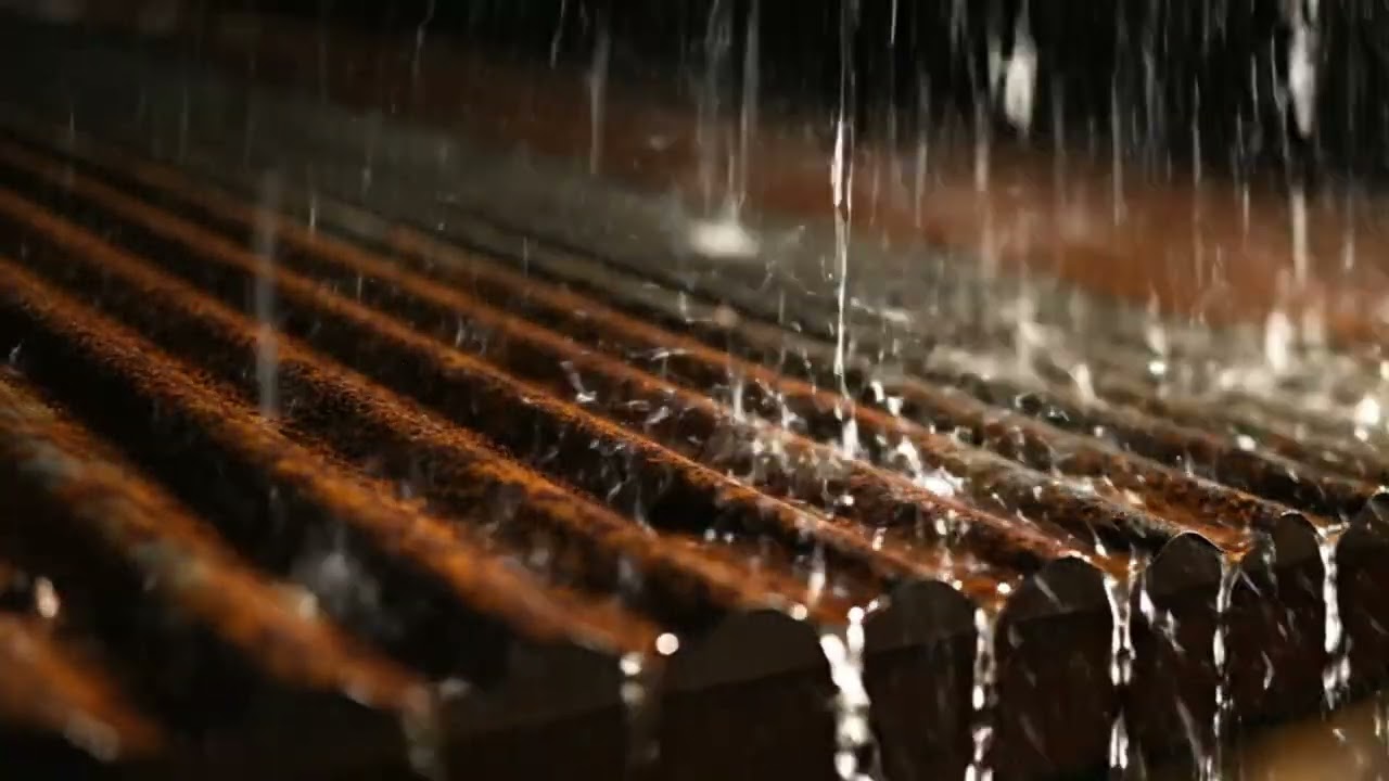 8Hours | Cinematic Rain on Tin Roof (Storm at 1:04:01) | Focus&Study Sounds | Rain Stop  Station