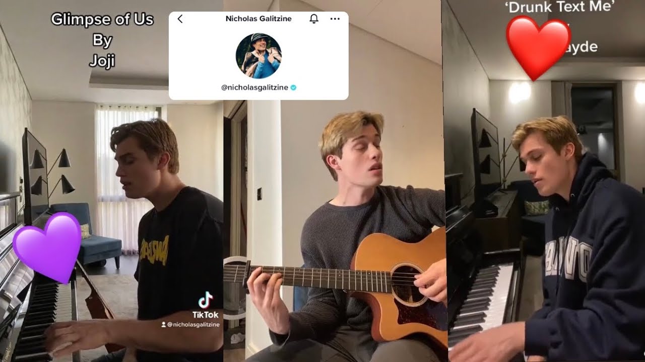 Nicholas Galitzine singing on TikTok