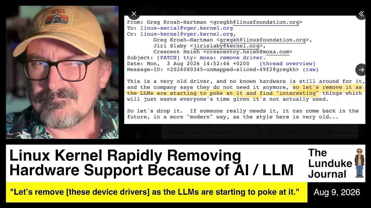 Ядро Linux стремительно удаляет поддержку оборудования из-за ИИ / LLM