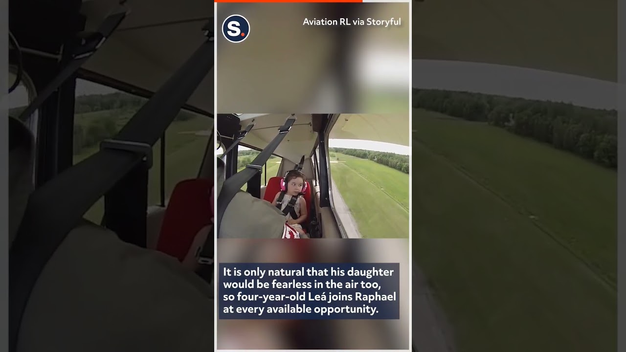 Four-Year-Old Girl Enjoys Dad's Spectacular Aerobatic Maneuvers