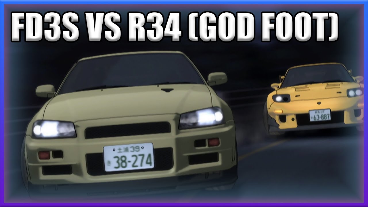 INITIAL D - FD3S VS R34 (God Foot) [HIGH QUALITY]