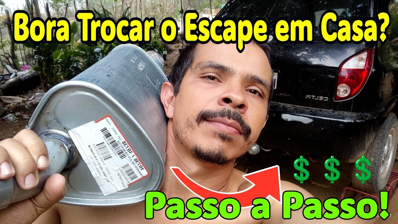 Como trocar escapamento do carro celta corsa prisma classic e outros em casa, passo a passo, Tuper. 