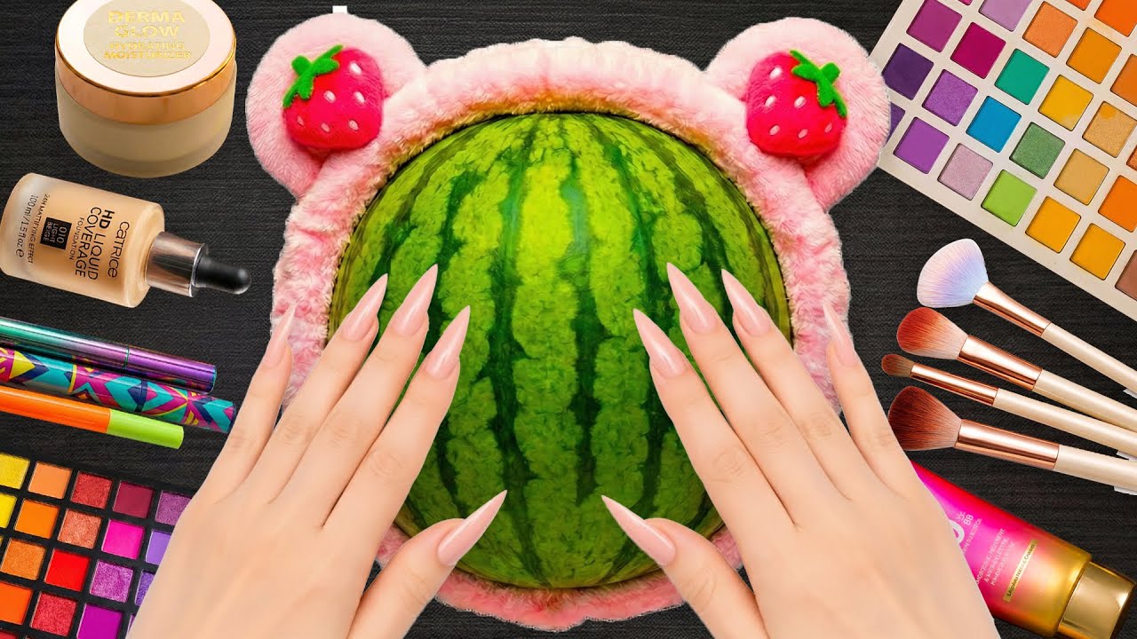 ASMR Makeup on Watermelon (No Talking)