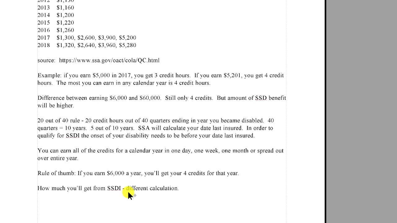 How do Earnings Credits Work for SSDI Claims?