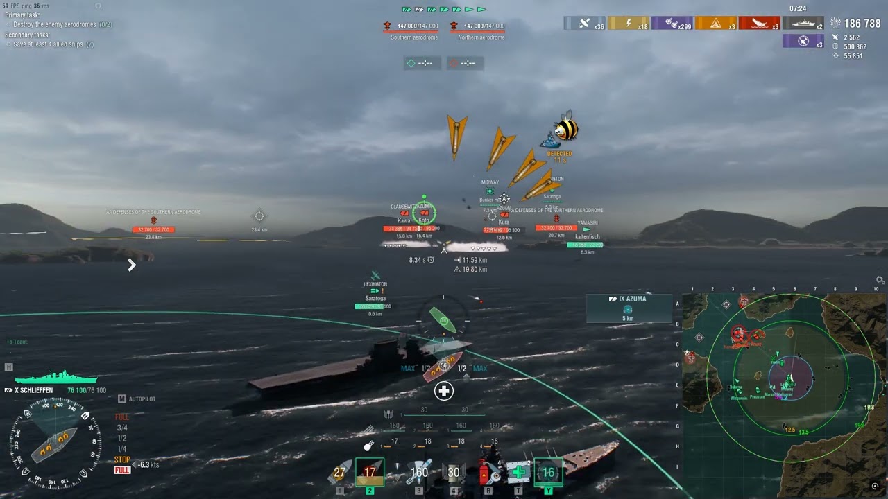 World of Warships - Operation Cherry Blossom feat. Schlieffen Secondary Terror
