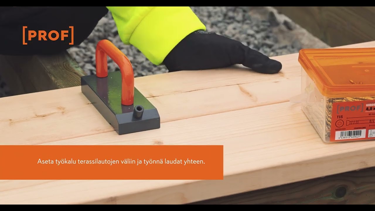 PROF-piilokiinnitys terassilautoihin