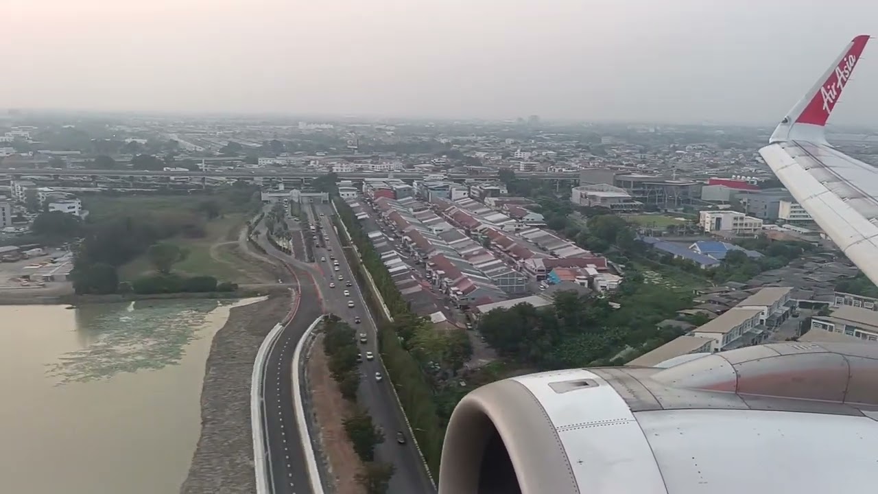 Landing at Bangkok Don Mueang Airport | Thai AirAsia | Airbus A320neo