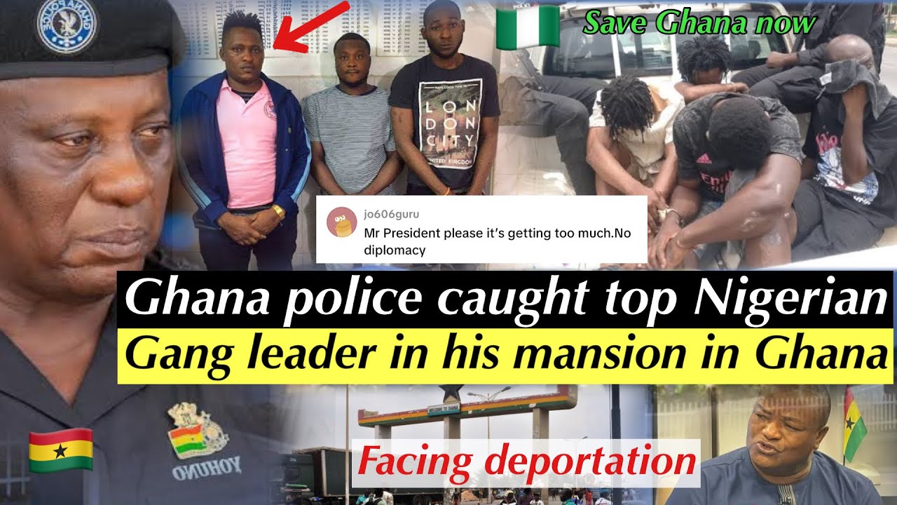 MASSIVE ARREST‼️GHANA POLICE CAUGHT TOP NIGERIAN GANG LEADER IN HIS MANSION IN GHANA 
