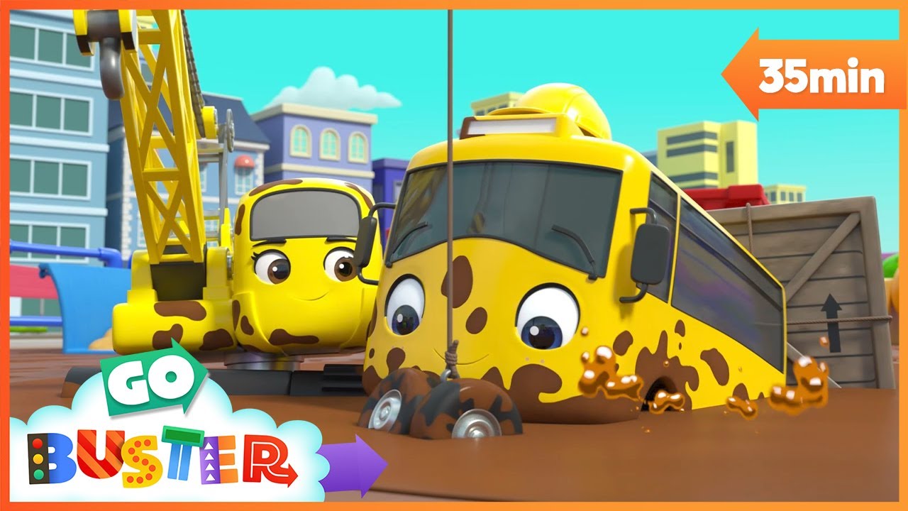 Buster Saves the Day - Stuck in the Mud! | Go Buster | Baby Cartoon | Kids Video