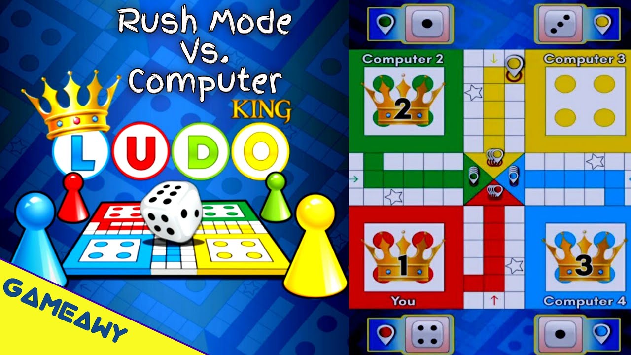 LUDO Game On Mobile | LUDO King Mobile Rush Mode Vs Computer | Board Games | Gameawy