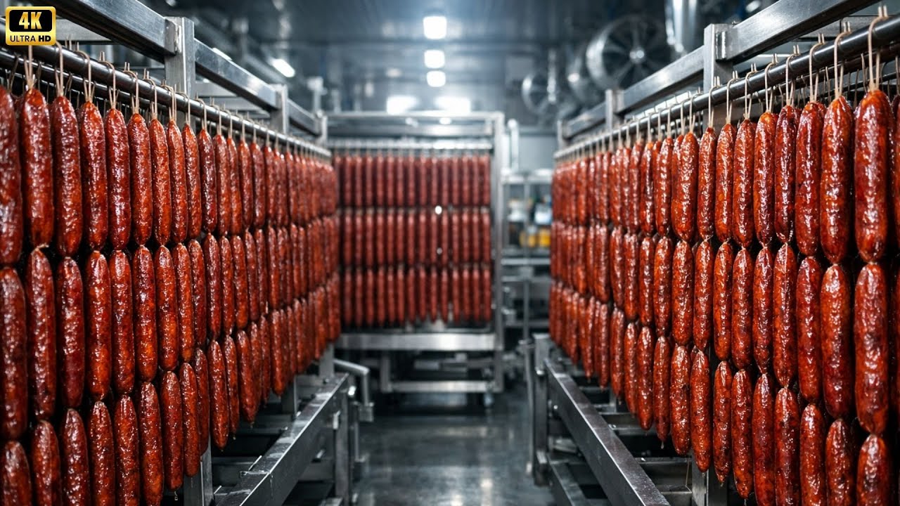 Industrial Lap Xuong Production | Automated Chinese Cured Sausage Factory (Full Process)