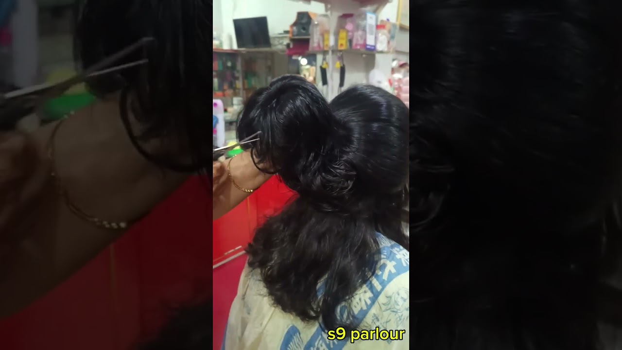 haircut for women on parlour  || Lambe balon per short (flower )hair ✂cutting #hairtutorial #youtube