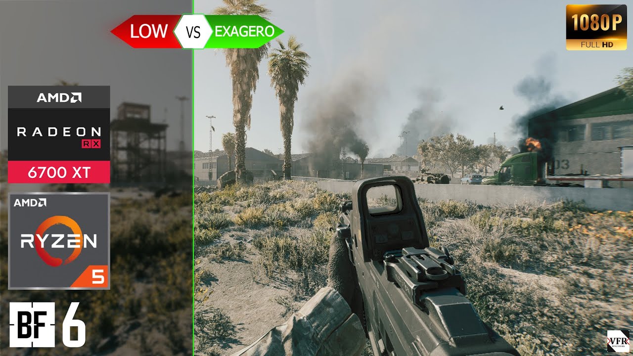 Battlefield 6 - RX 6700 XT | R5 5600X | 24GB RAM | 1080p [ LOW | EXAGERO SETTINGS ]