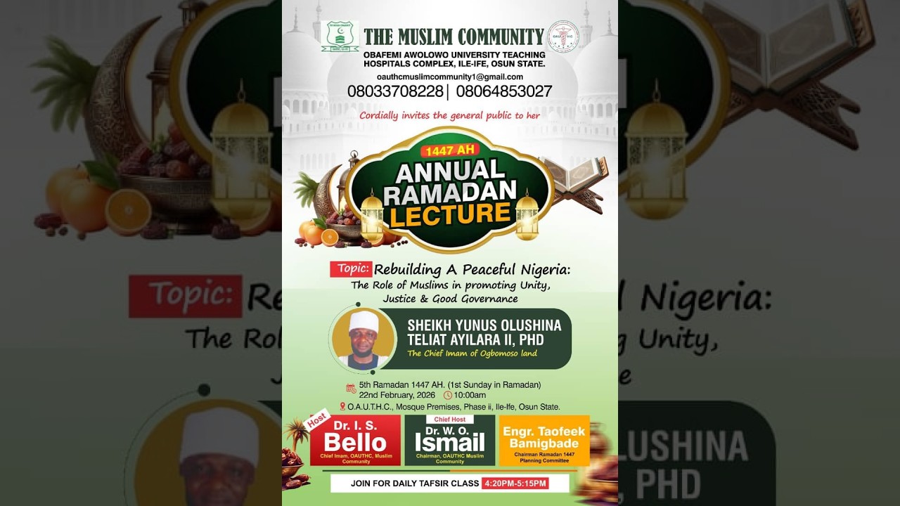 ANNUAL RAMADAN LECTURE