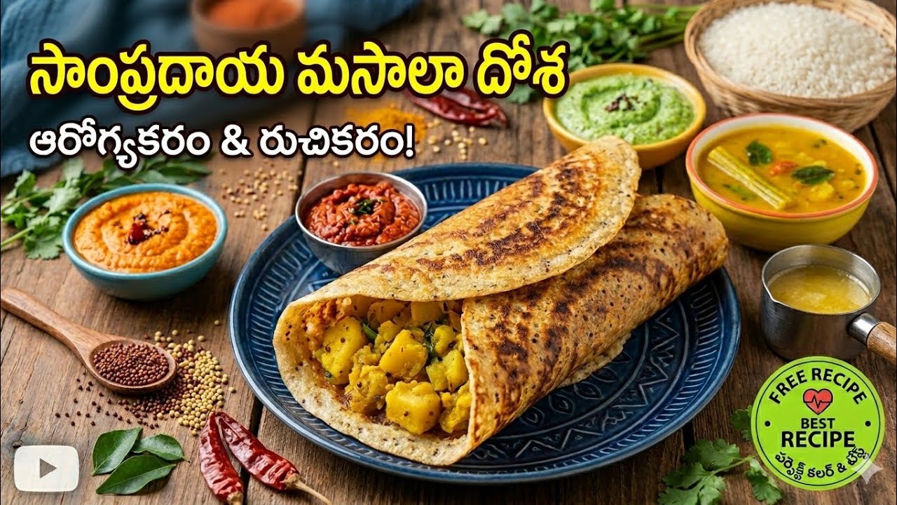 హోటల్ స్టైల్ క్రిస్పీ మసాలాదోశ&పర్ఫెక్ట్ ఆలుకుర్మా| Hotel Style Crispy Masala Dosa Recipe in Telugu