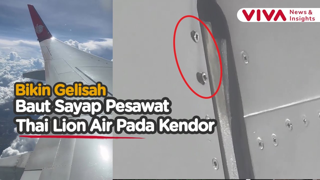 Heboh! Baut Sayap Pesawat Thai Lion Air Tampak Kendur Saat Terbang