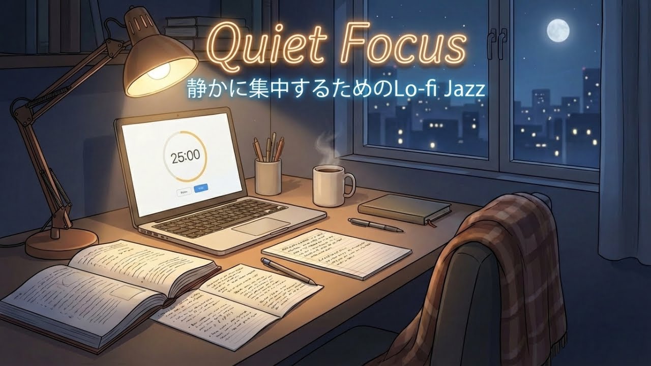 【作業用BGM】静かに集中できるLo-fi Ambient Jazz｜勉強・仕事・読書用
