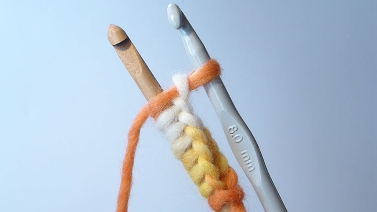 Tunisian Cast On - Using two hooks