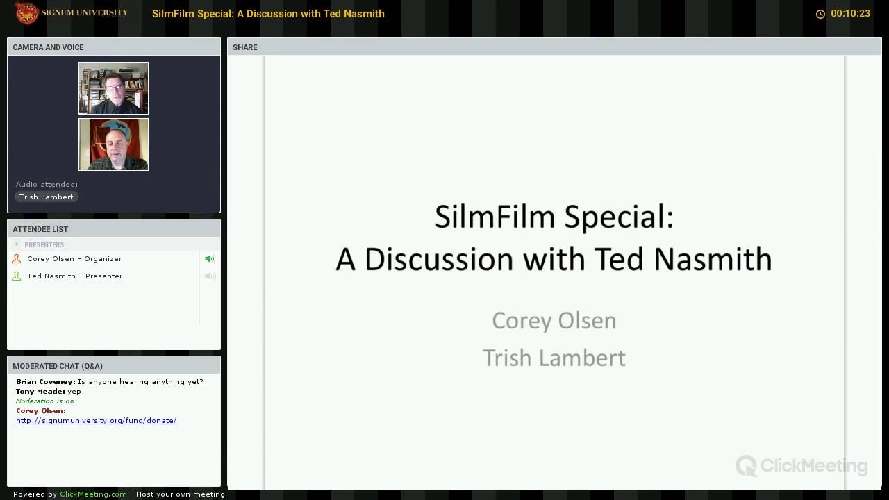 SilmFilm Chat with Corey Olsen and Ted Nasmith
