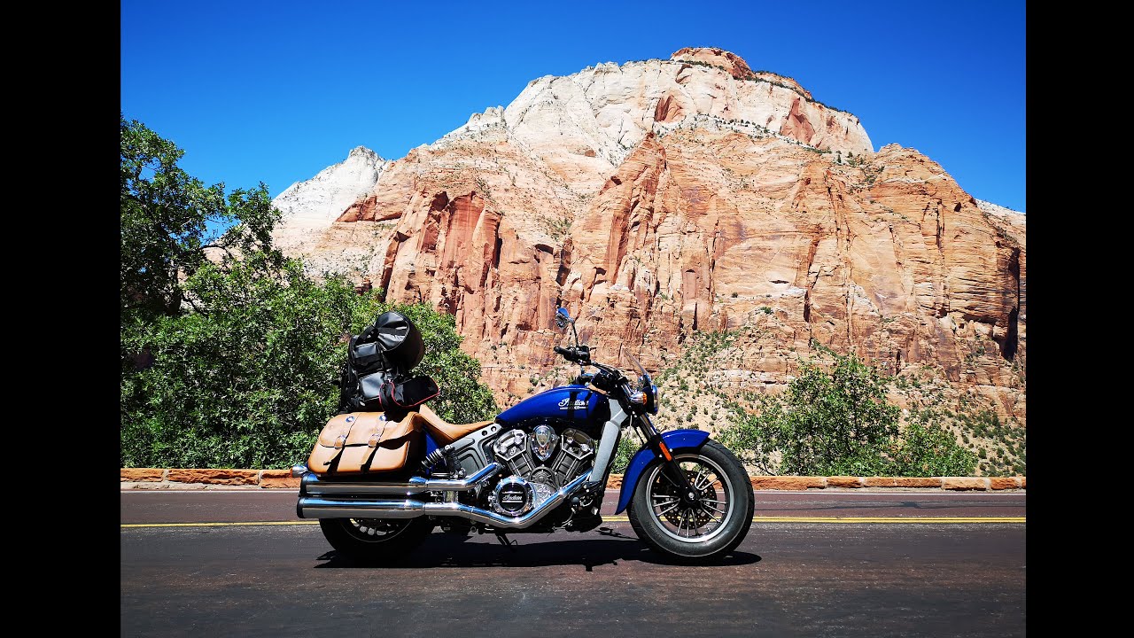 Cross Country Road Trip Day 1, Indian Scout Motorcycle, San Diego, CA to Zion NP, UT