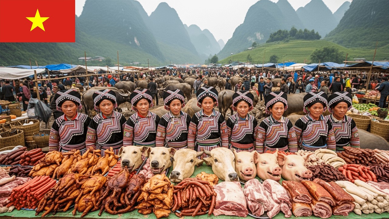 Vietnam Market Life || Exploring the Flavors of Bac Ha Highland Market