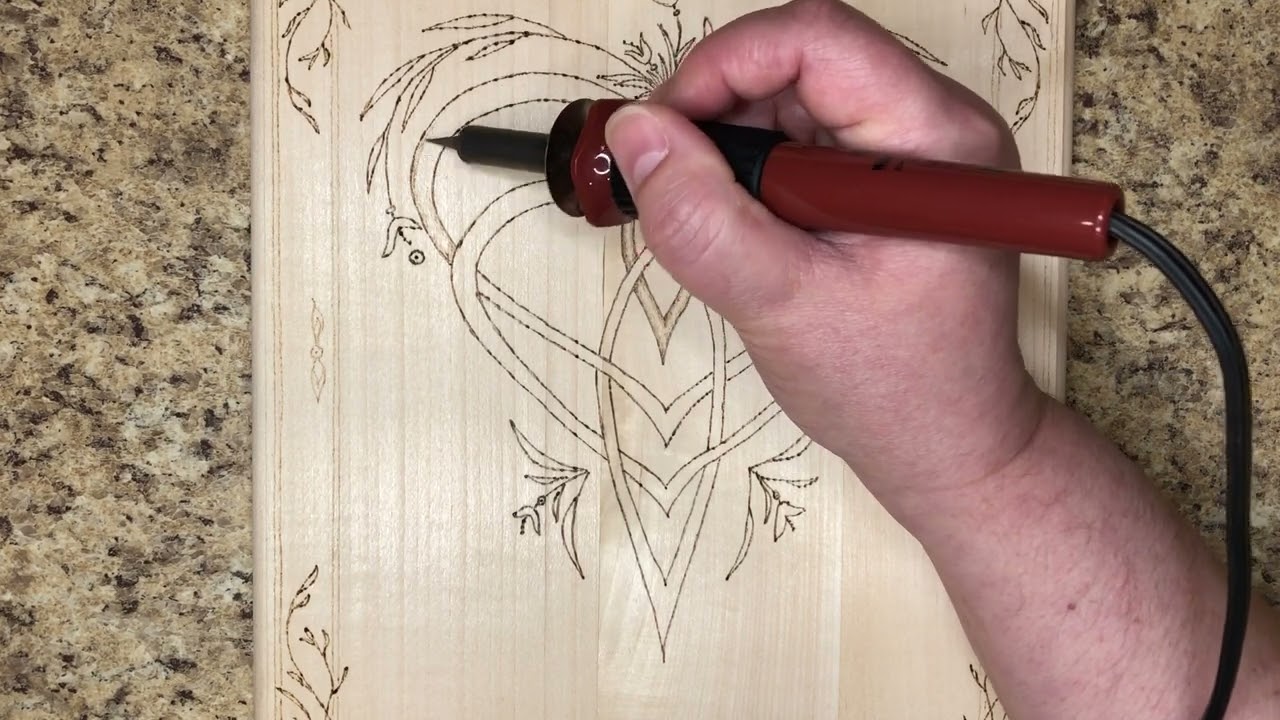 Wood burning a Celtic Mother's Knot design