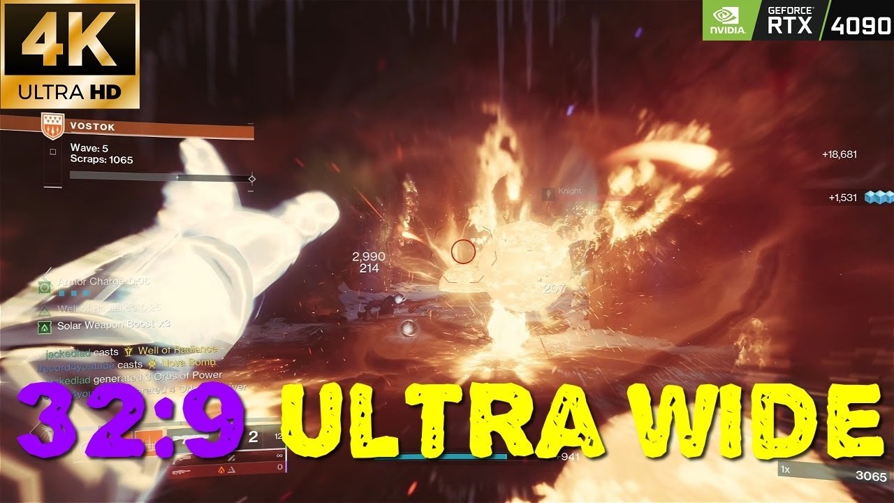 Destiny 2 PC max settings RTX 4090 I solar Warlock Vostok onslaught lvl 50